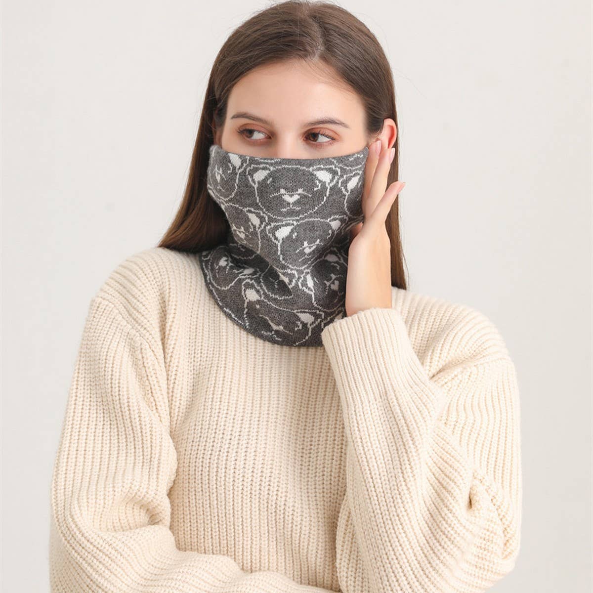 NEW BEAR PLUSH AND THICK WINDPROOF NECK GAITER_CWASC1031