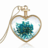 HEART CRYSTAL PLANT DRIED FLOWER NECKLACE_CWAJE2432