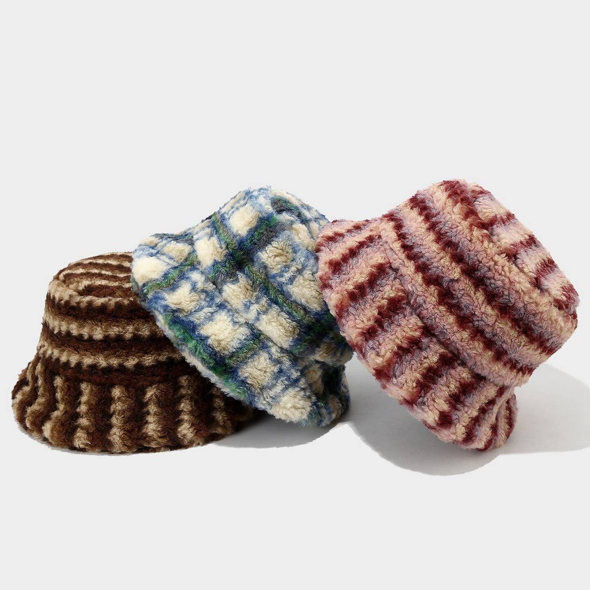 Trendy Plush Bucket Hat For Women Winter_Cwah04619