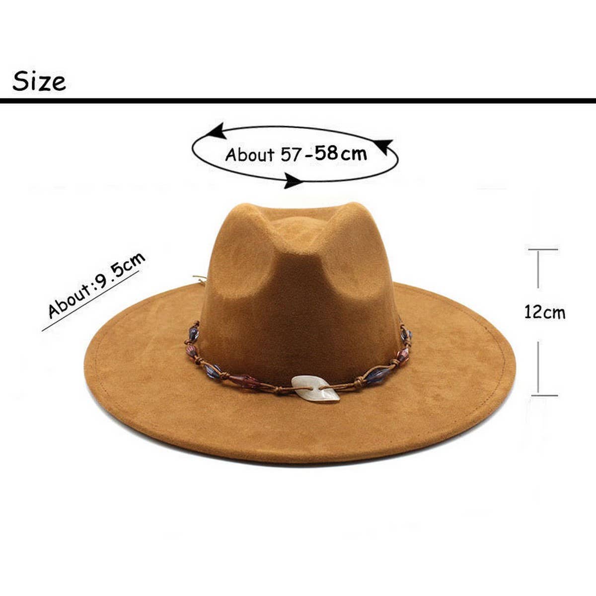 RETRO ETHNIC STYLE TASSEL SUEDE HAT WOOLEN JAZZ HAT_CWAH2524