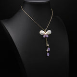 NEW SHELL BUTTERFLY NATURAL PEARL NECKLACE_CWAJE3831