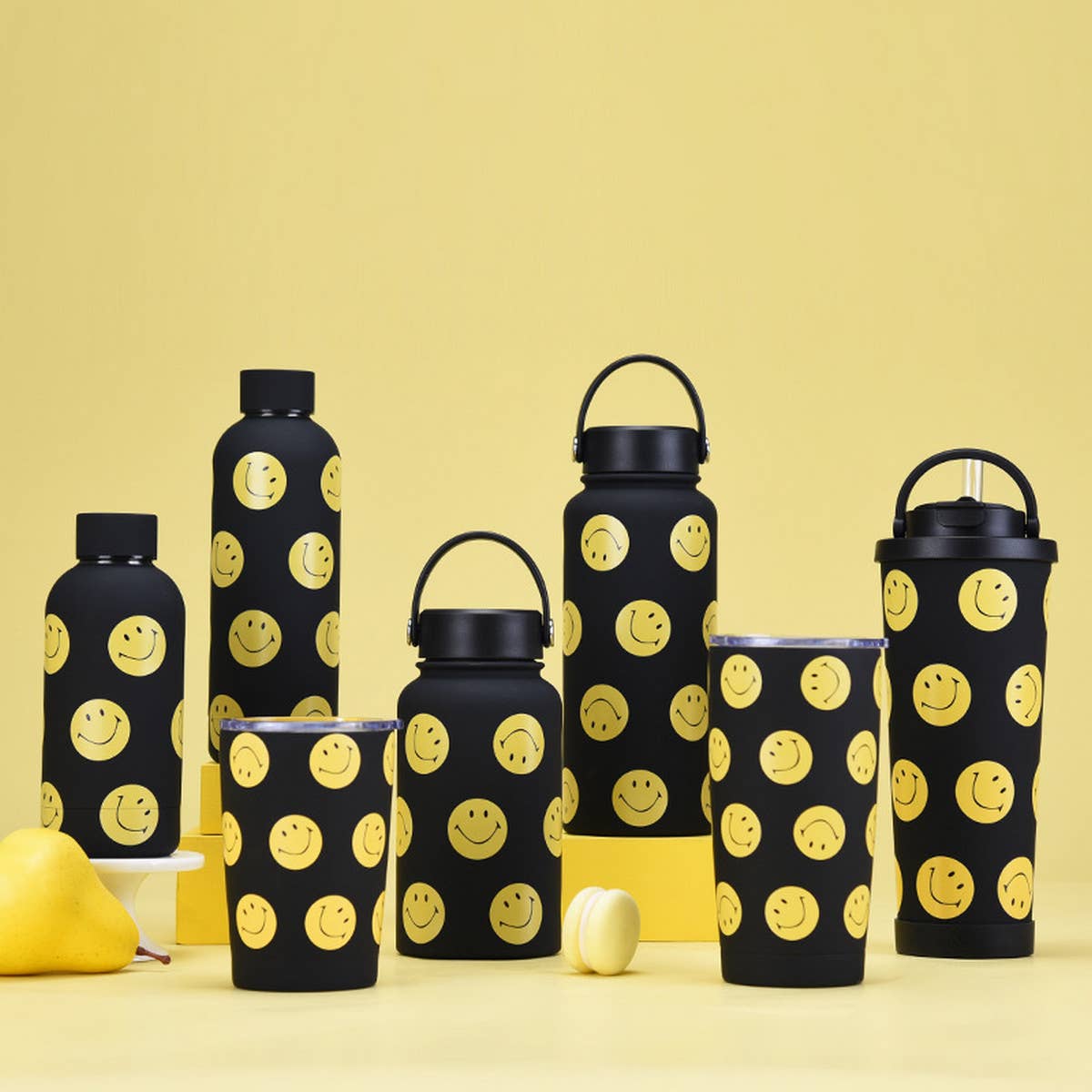 NEW SMILING FACE STAINLESS STEEL THERMOS CUP_CWMM0981