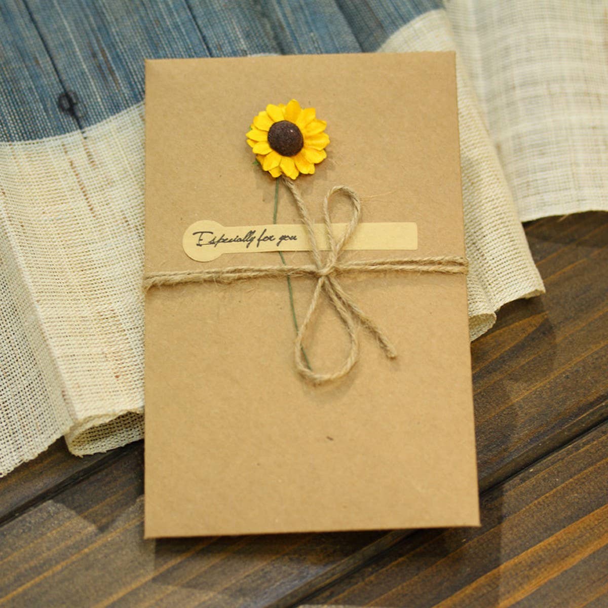 Vintage Kraft Paper Dried Flower Greeting Card_Cwmm1021