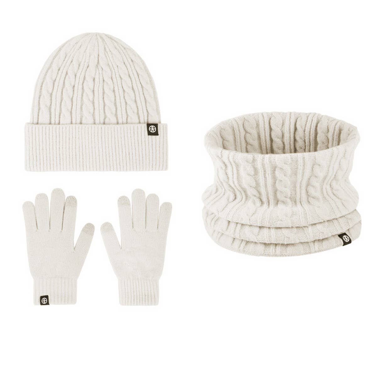 Winter Warm Ear Protection Knitted Gloves Set_Cwmm2873