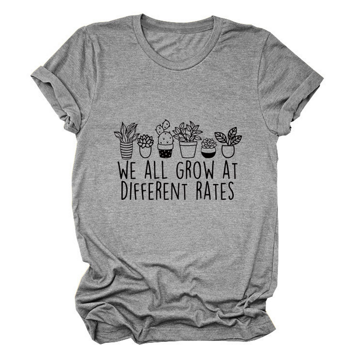 PRINTED CREW NECK TEE WE ALL GROW GRAPHIC_CWTTS1493