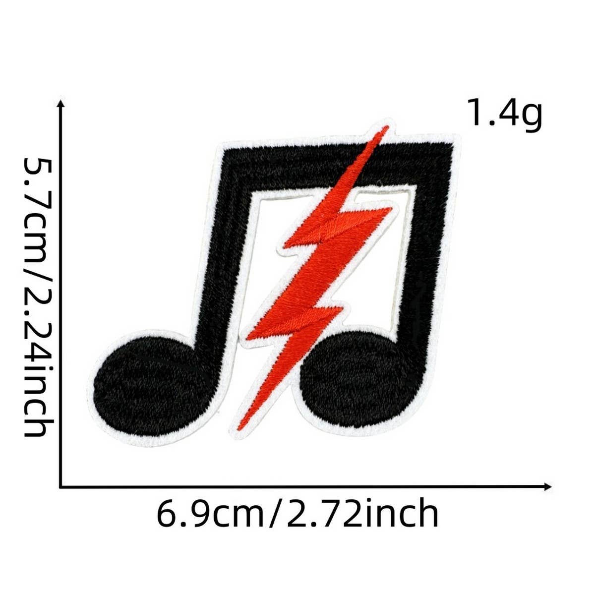 CARTOON BLACK MUSIC SKULL SERIES CLOTH STICKER_CWMM4050