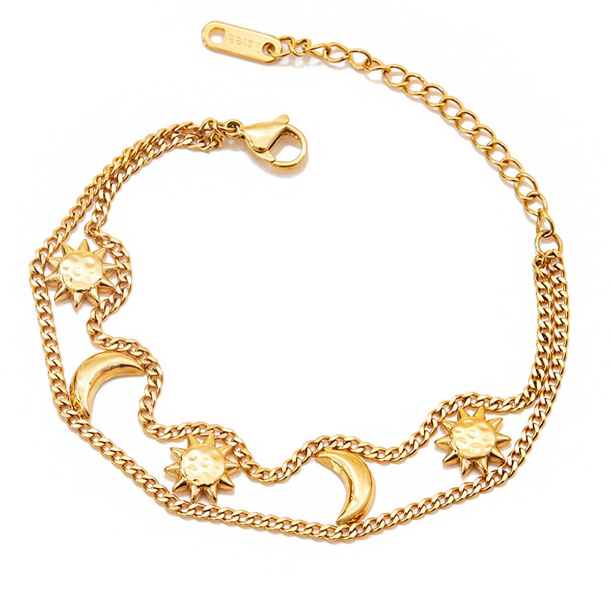 CLASSIC 18K GOLD SUN MOON STAINLESS BRACELET_CWAJE4712