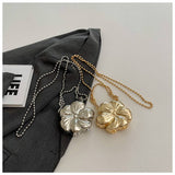 Flower Shaped Clutch Bag Metal Shoulder Bag_Cwab3241