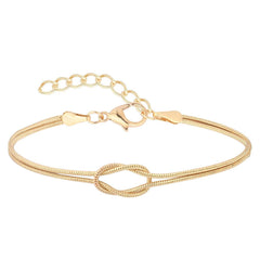 Brass Love Knot Snake Bone Bracelet_Cwaje4941