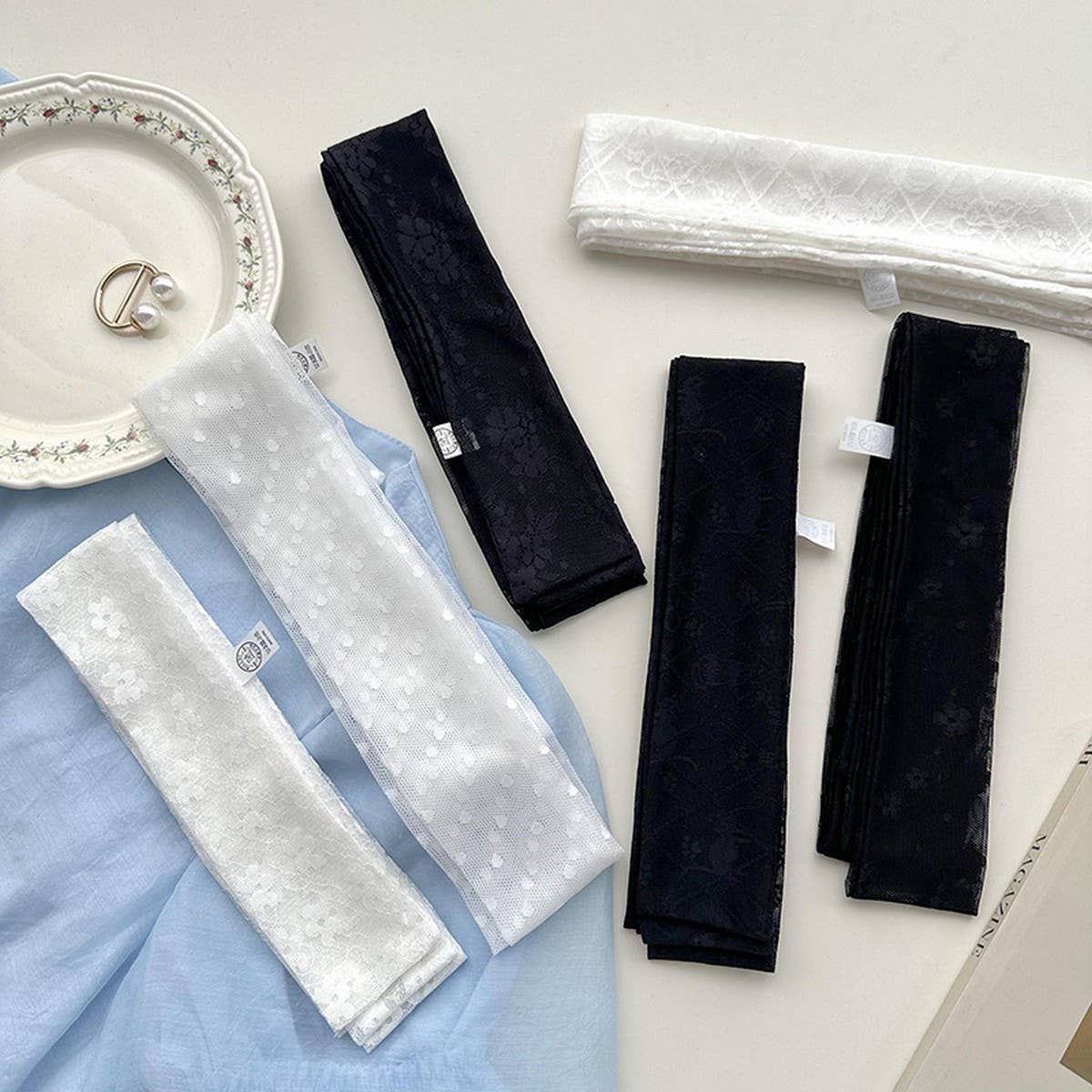 LACE LONG SCARF ELEGANT NECK HAIR TIE FOR WOMEN_CWASC1980