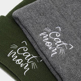 CAT MOM EMBROIDERY SIMPLE PILE HAT KNITTED HAT_CWAH2069