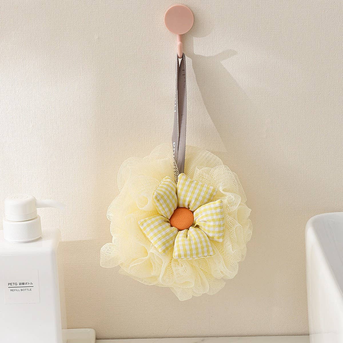 SUNFLOWER BATH BALL 50G LARGE SUPER SOFT BATH POUF_CWMM3328