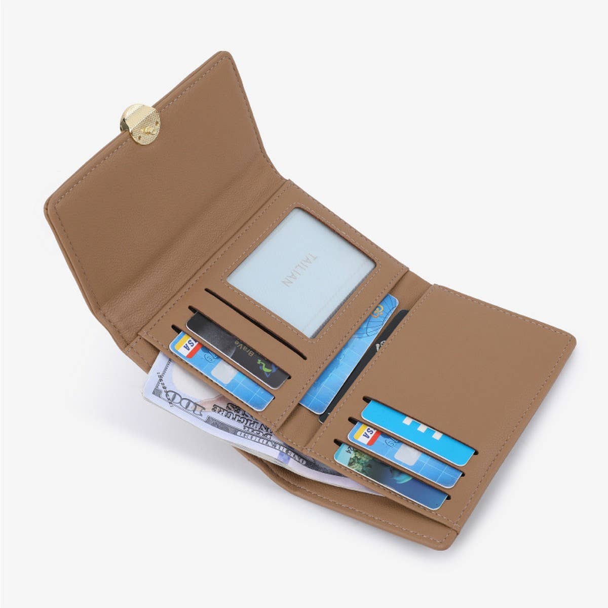 Four Leaf Clover Hidden Buckle Retro Wallet_Cwab1653