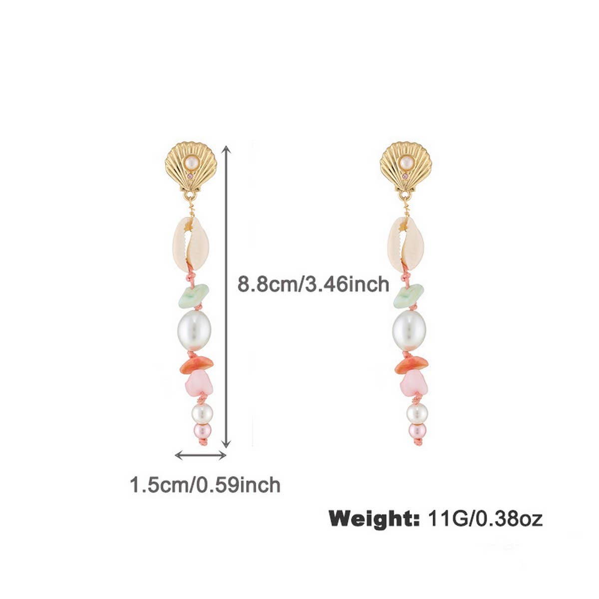 Womens Colorful Pearl Shell Beaded Necklace