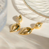 SIMPLE PETAL TEARDROP SHAPED POLISHED EARRINGS_CWAJE1794