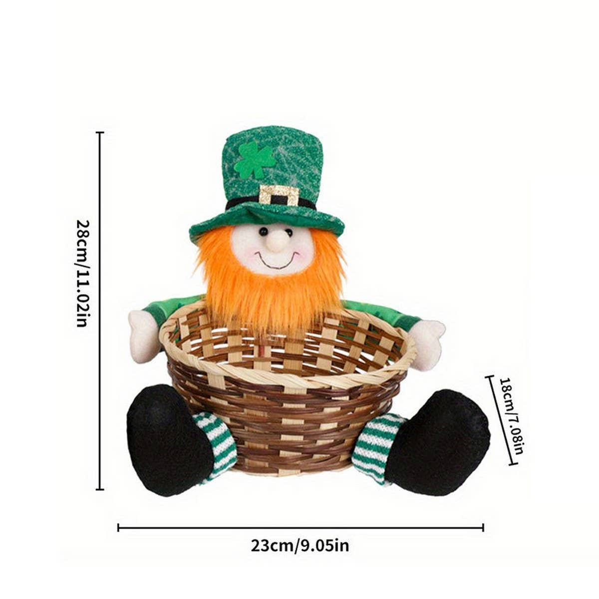 St. Patricks Day Party Gnome With Basket Doll_Cwmm3438