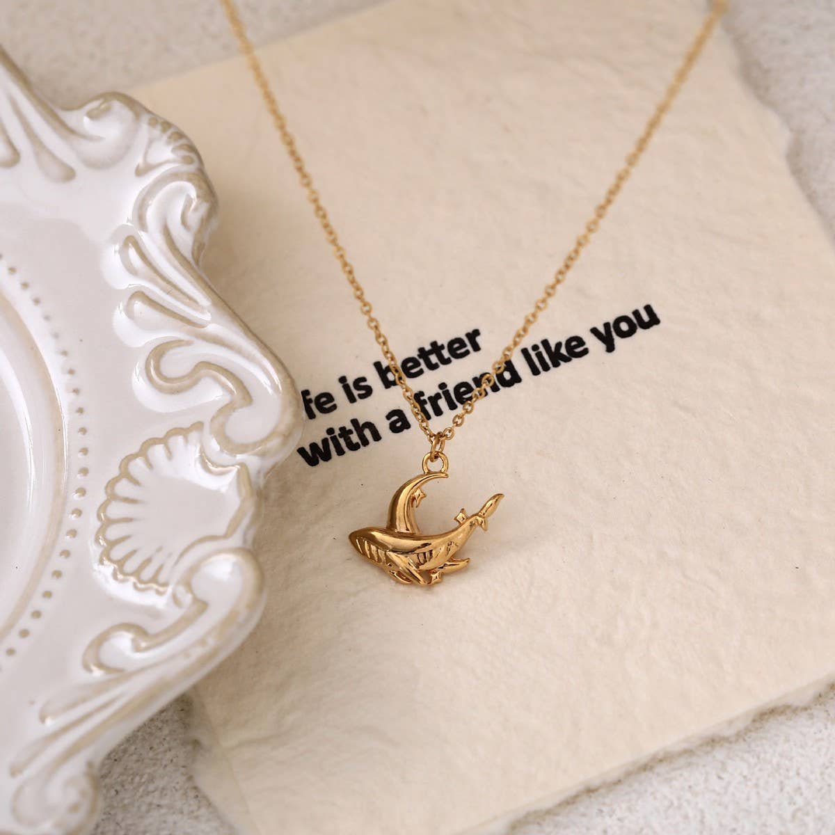 STAINLESS STEEL FASHION SUN MOON WHALE NECKLACE_CWMM5663