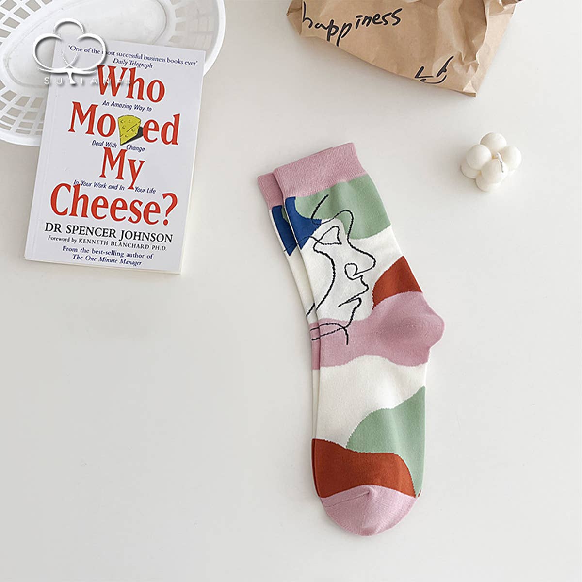 FASHIONABLE PRINTED MID CALF COTTON SOCKS_CWMS0506