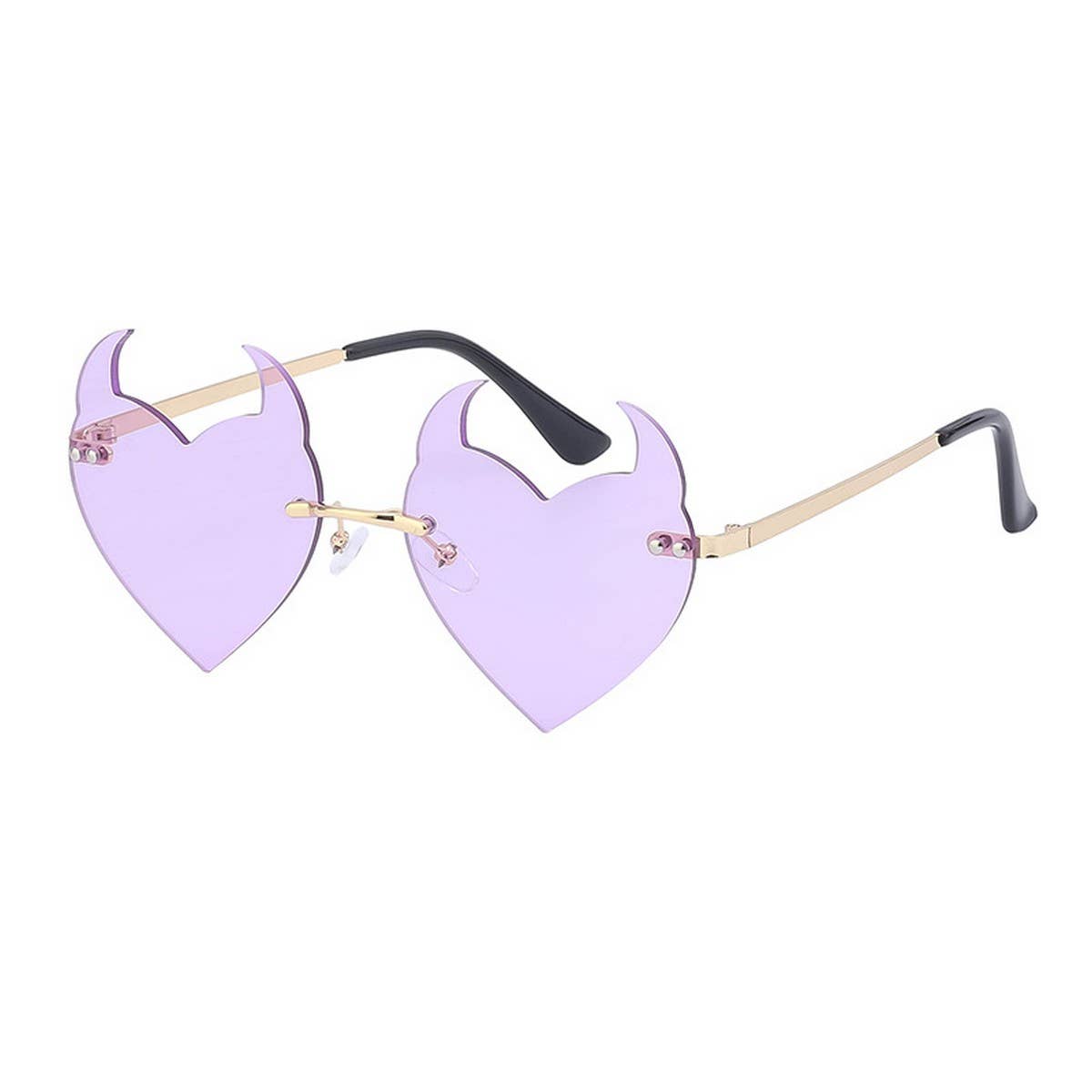 FASHIONABLE PERSONALITY DEVIL HORN LOVE SUNGLASSES_CWASG0666