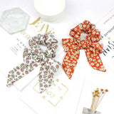 SIMPLE PRINTED RIBBON BOW HAIR TIE_CWAHA1067