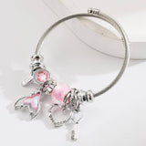 STAINLESS STEEL BRACELET WITH MERMAID TAIL HEART_CWMM8571