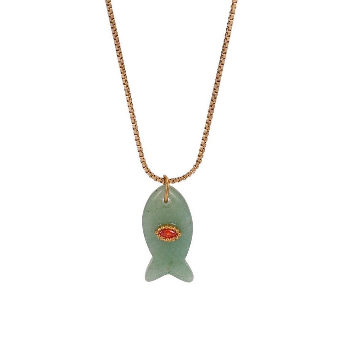 MINIMAL FISH PENDANT NECKLACE FOR BEACH_CWMM7524