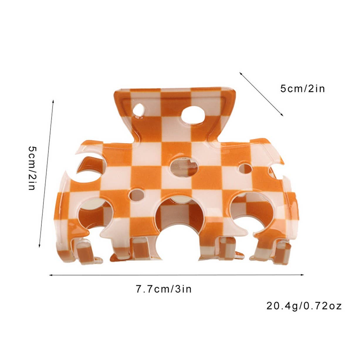 CHEESE SHAPE ACRYLIC HAIR CLAW MEDIUM CHIC CLIP_CWAHA2697