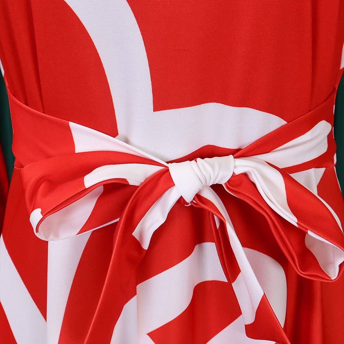 FASHIONABLE PRINTED LACE UP OVERSIZED DRESS_CWDMD3696