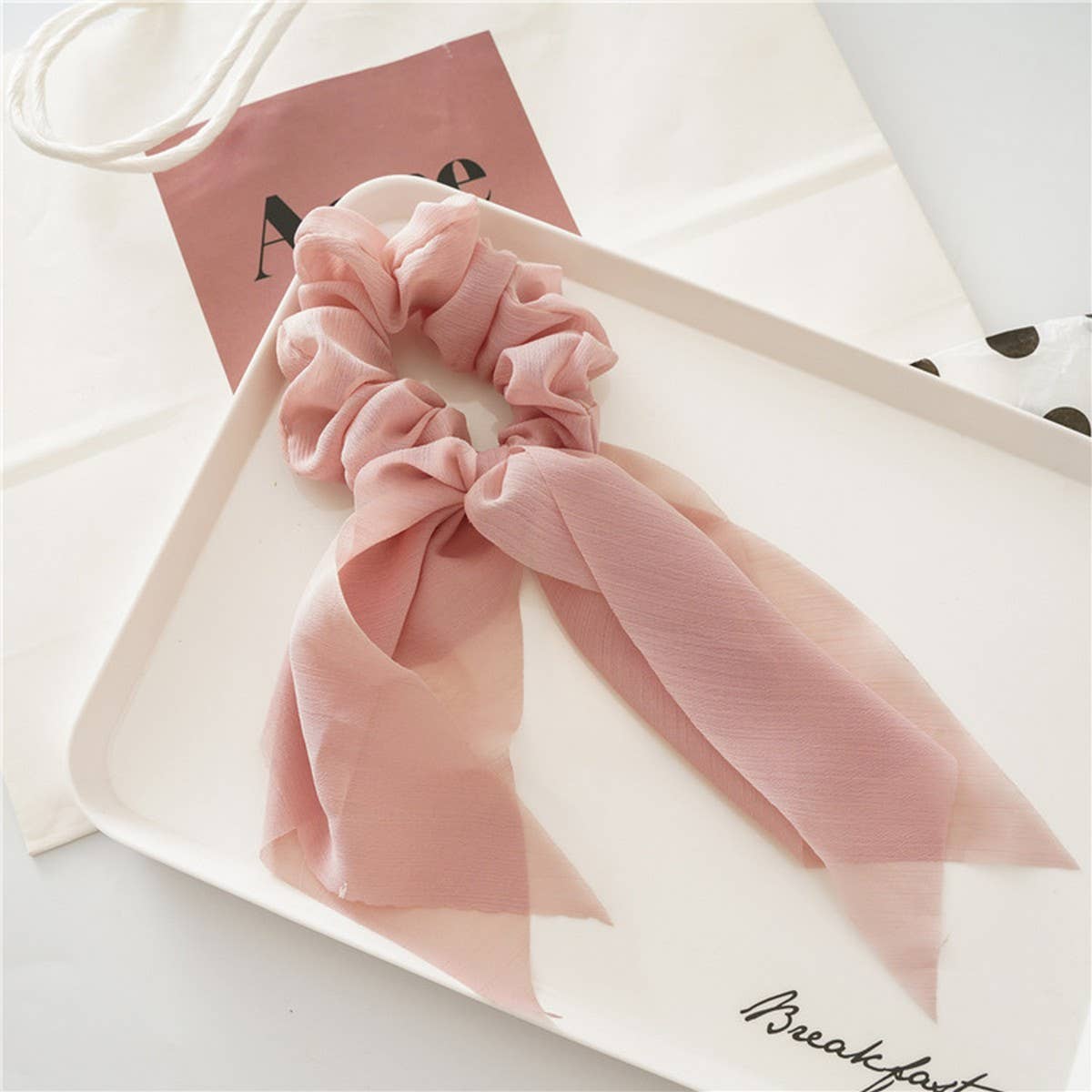 CHIFFON BOW RIBBON TASSEL HAIRBAND HAIRACCESSORIES_CWAHA4170