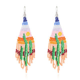 CACTUS PATTERN DANGLE EARRINGS BEADED_CWAJE0771