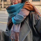 PLAID THICK SCARF UNISEX WINTER WARM SHAWL_CWASC1101