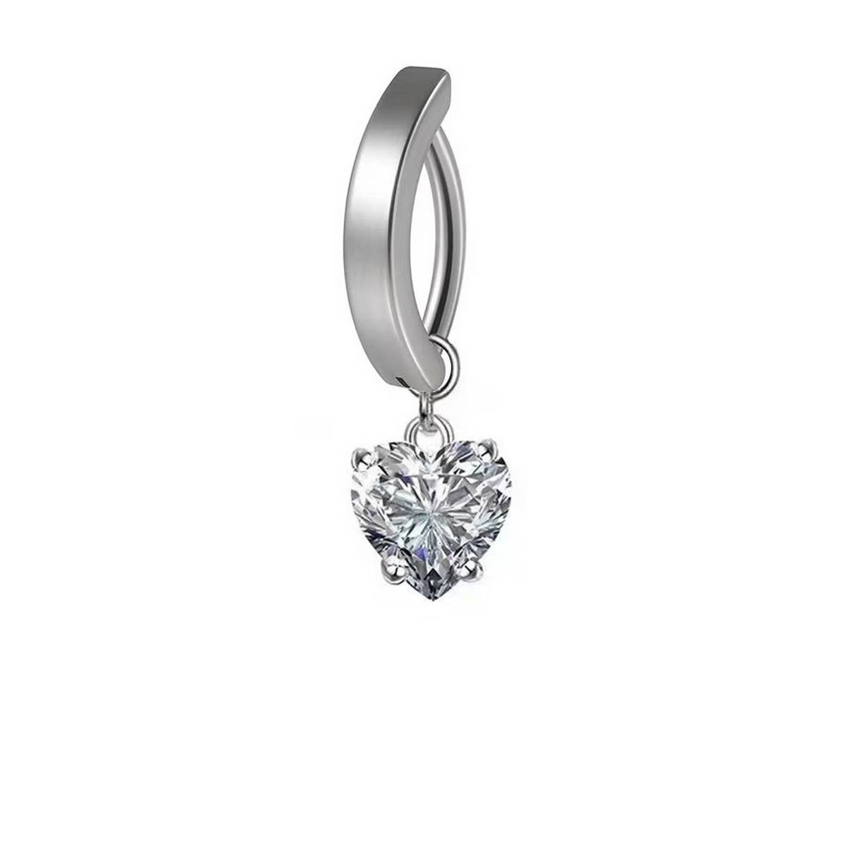 SIMPLE CURVED SMOOTH BUTTERFLY STAR BELLY RING_CWMM9467