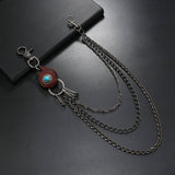 SIMPLE RETRO LEATHER THREE LAYER TROUSER CHAIN_CWMM4837