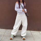 Trendy Low Waist Casual Wide-Leg Cargo Pants