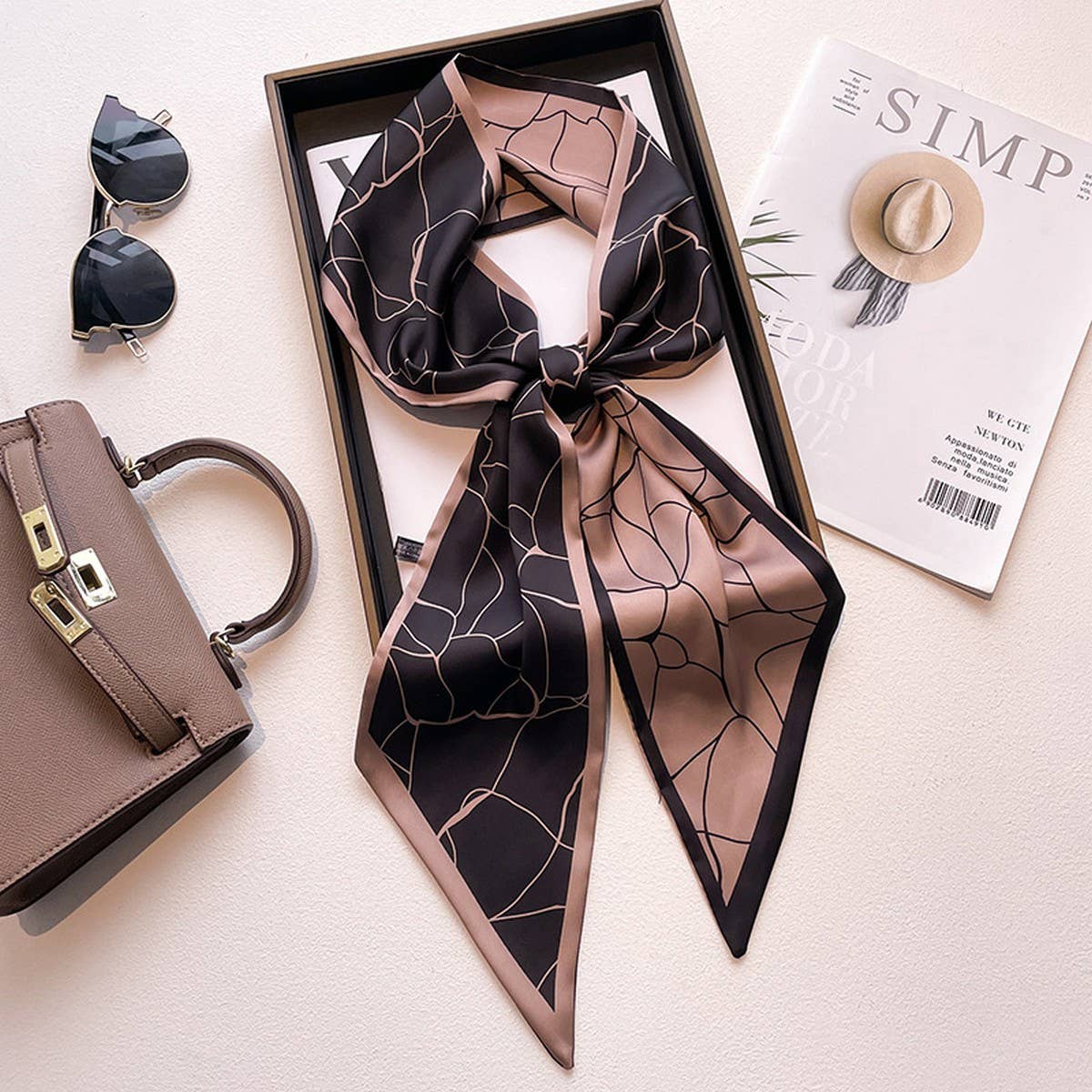 Women¡¯S Long Silk Scarf ? Stylish Neck Accessory_Cwasc03144