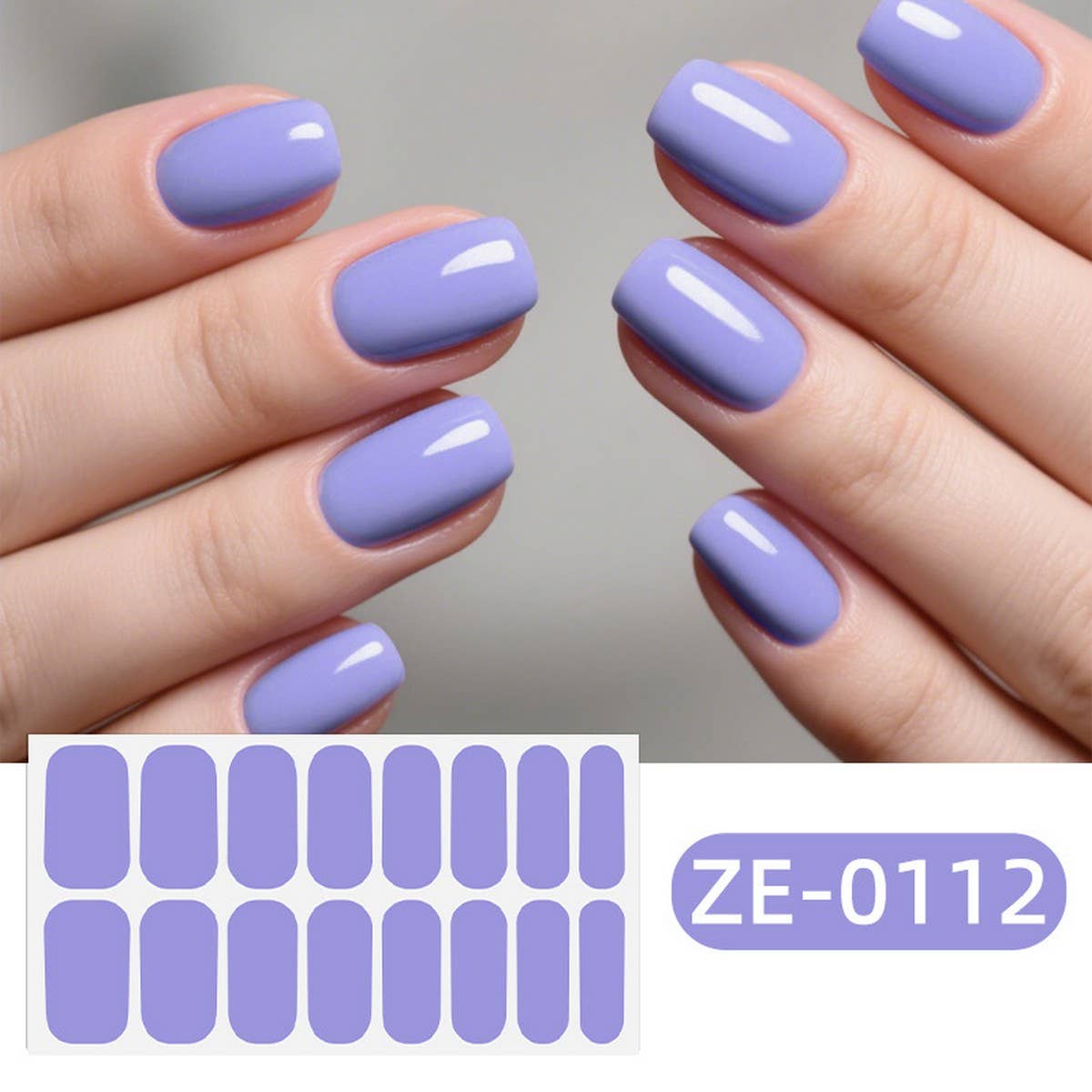 Solid Nail Film Stickers 16Pcs Set_Cwmm11205
