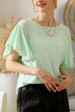 Cape Sleeve Hollow Hole Detailed Casual Top