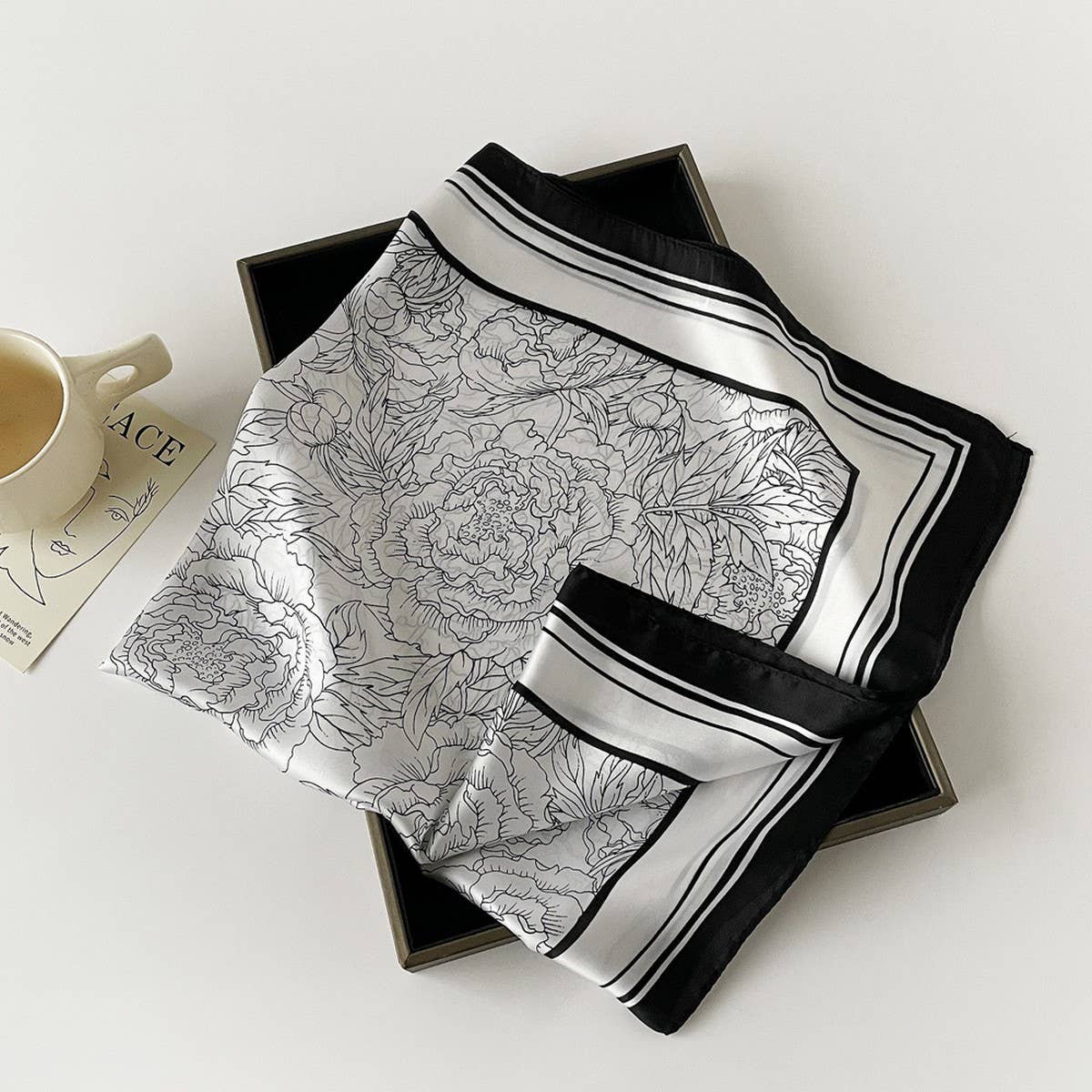 ELEGANT POLKA DOT SATIN SILK SCARF_CWASC0816