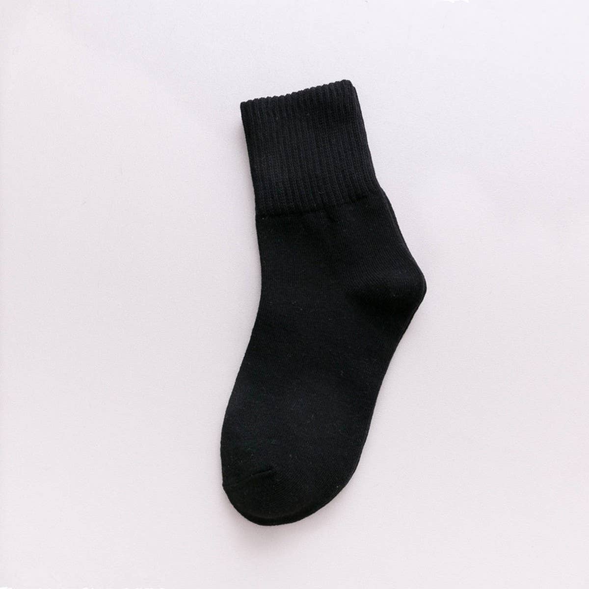 NEW SOLID COLOR HIGH CUFF WOMENS MID CALF SOCKS_CWMS1392