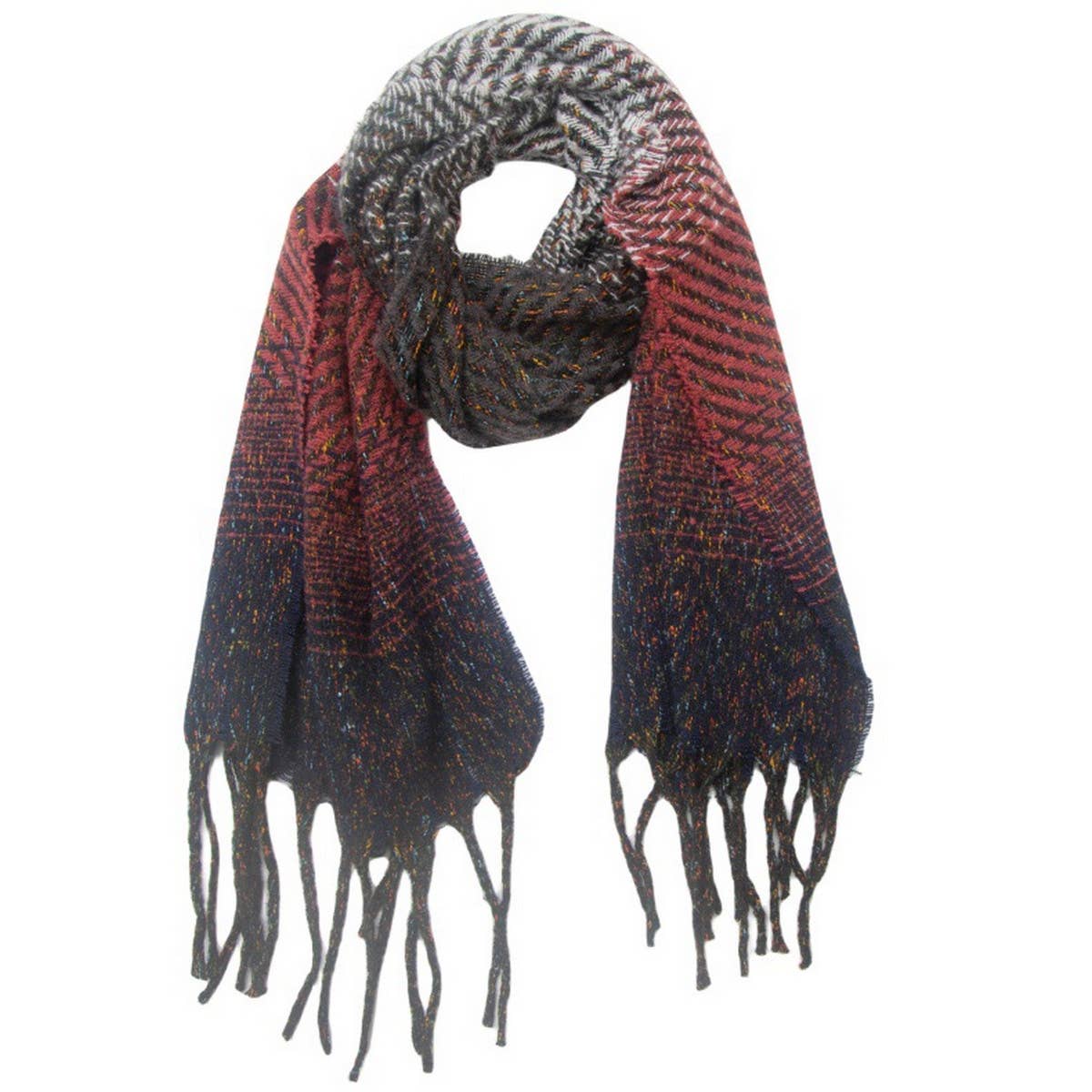 GRADIENT TASSEL SCARF FOR WOMEN WINTER SHAWL_CWASC0858