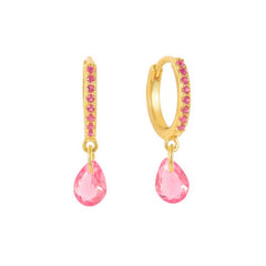 GEOMETRIC TEARDROP DIAMOND FRENCH EARRINGS_CWAJE1758