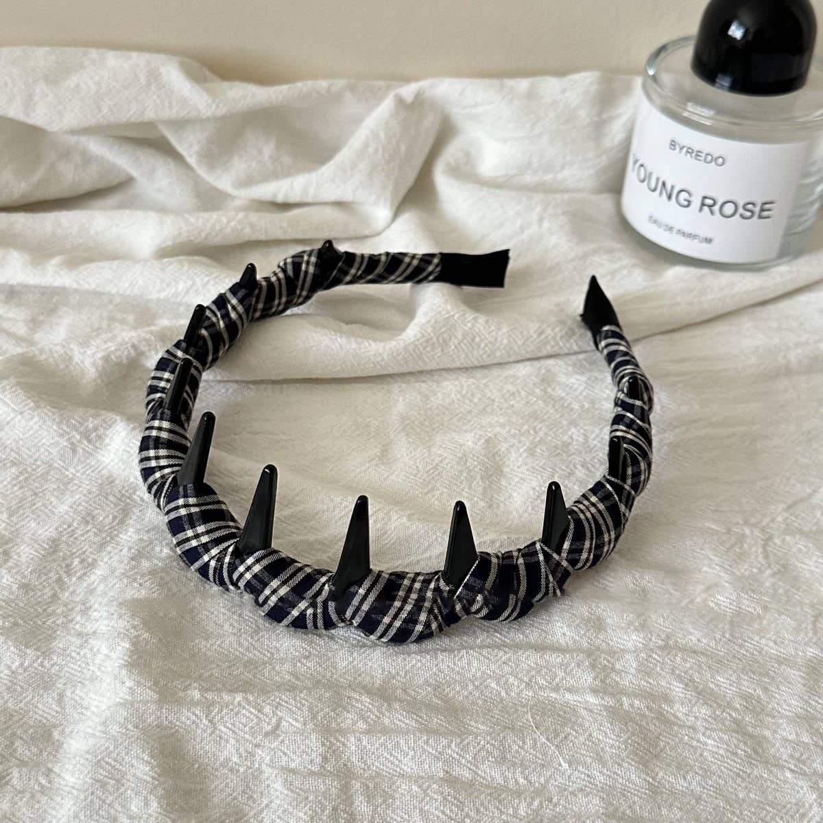 Plaid Wrapped Headband Anti Slip High Top_Cwaha08059