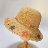 Womens Handmade Crochet Flower Straw Hat_Cwah3581