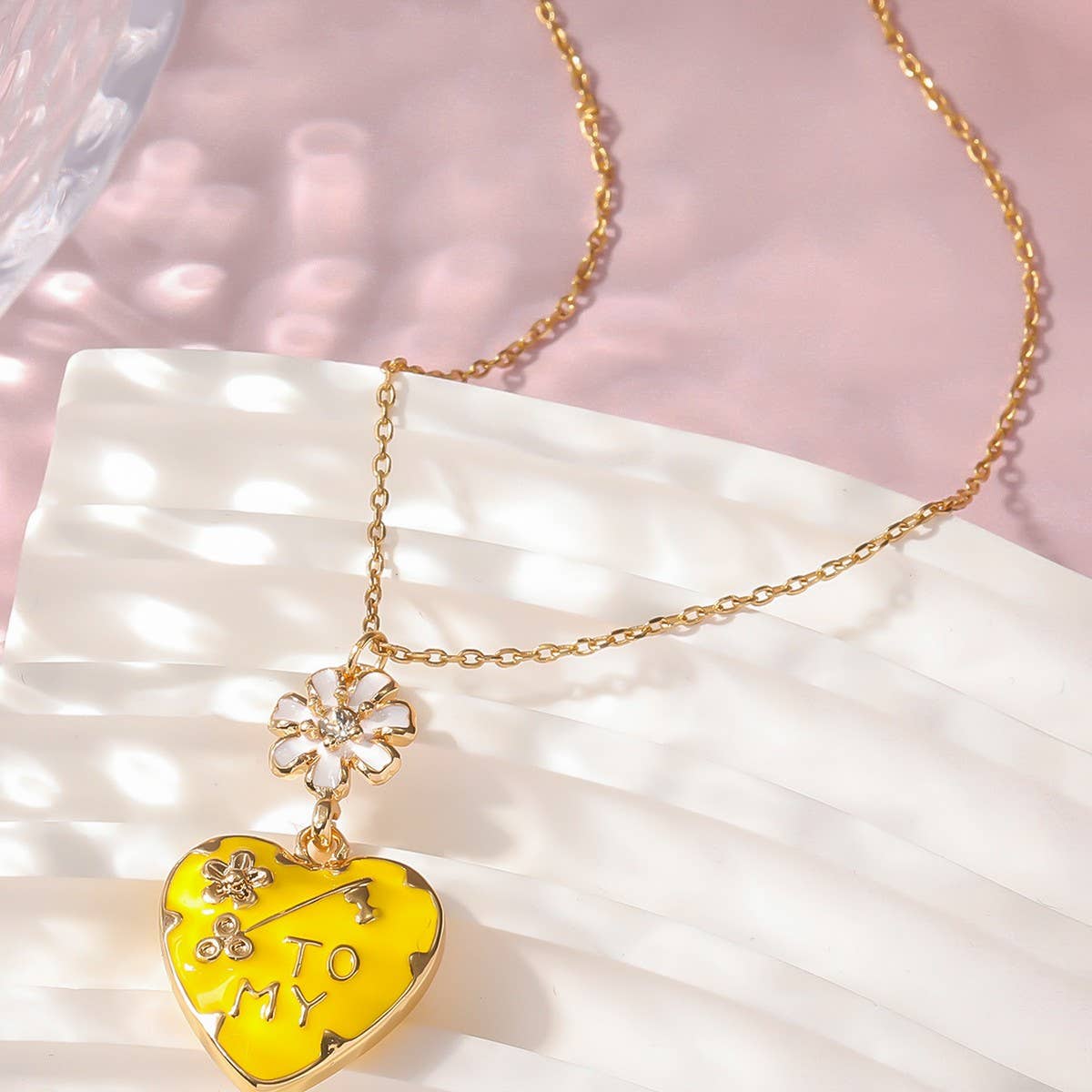 NEW FASHION LOVE PEACH ENAMEL OIL DROP NECKLACE_CWAJE2941