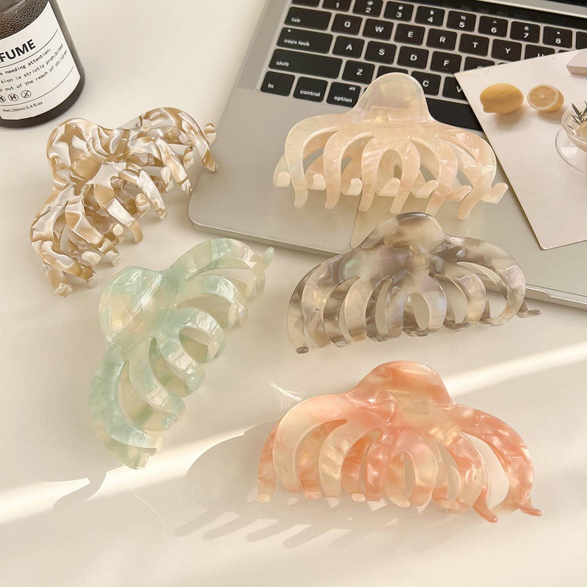 Vintage Pumpkin Acetate Hair Claw Clip For Women