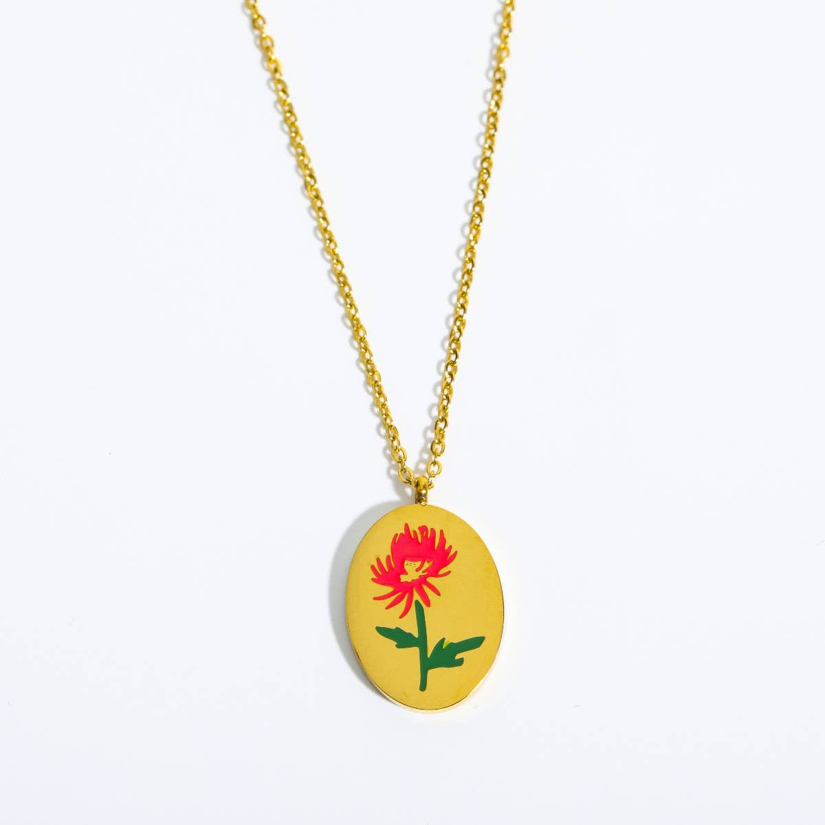 Vintage December Flower Clavicle Necklace_Cwmm3785