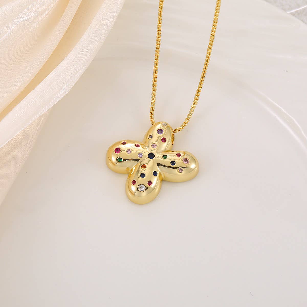 CREATIVE GLOSSY COLORFUL LETTER PENDANT NECKLACE_CWMM5877