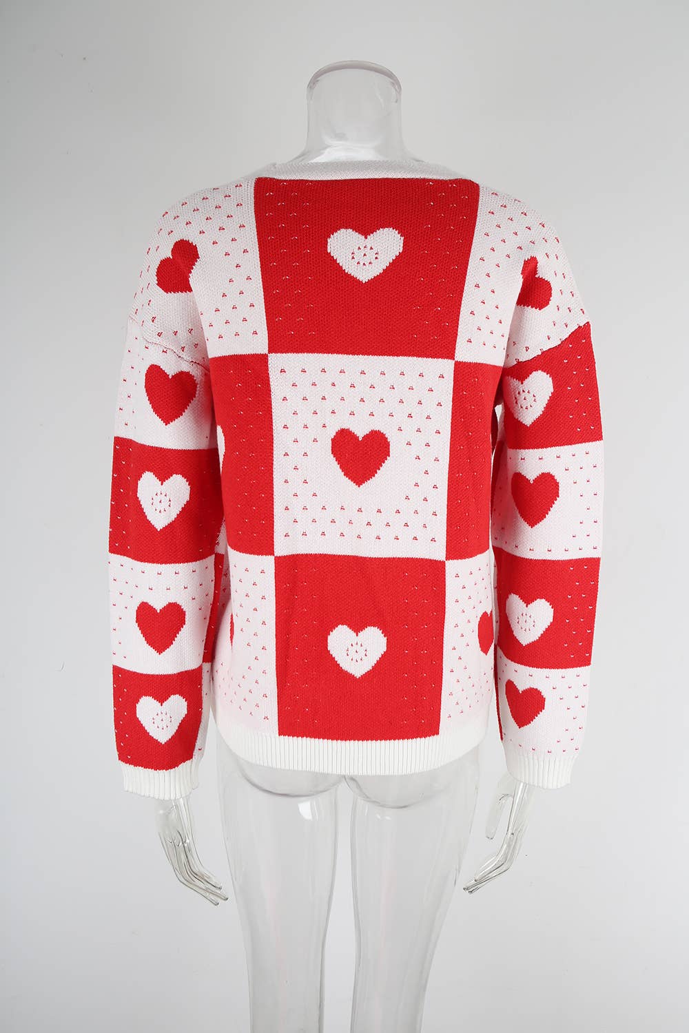 Valentines Day Heart-Shaped Knitted Cardigan