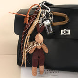 PLUSH RABBIT WITH SCARF COFFEE BEAN KEYCHAIN_CWMM7752