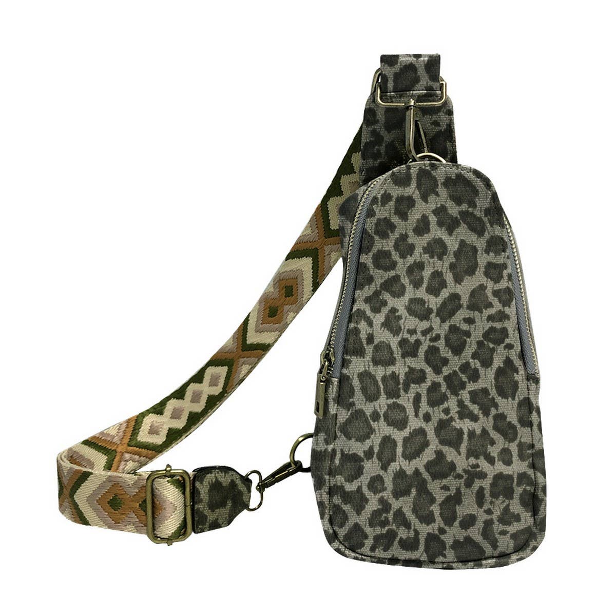 Leopard Print Outdoor Sport Backpack Crossbody Bag_Cwab1398